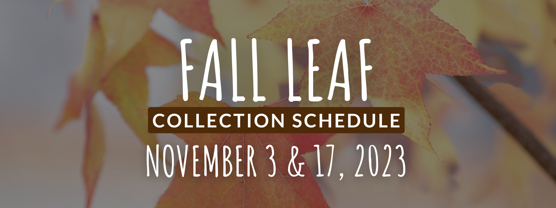 Fall Collection Time Fall Leaf Collection Schedule 2023
