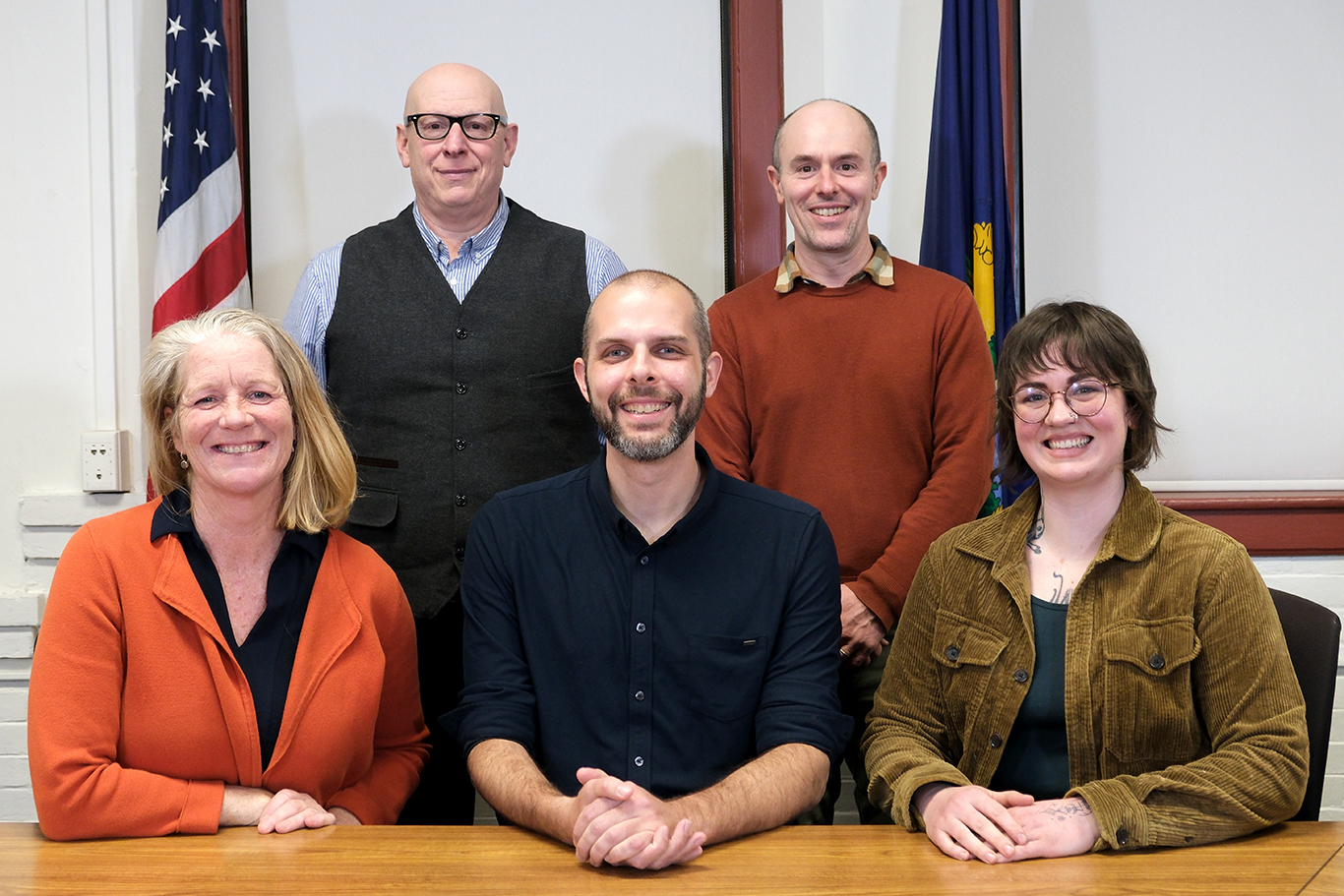 A photo of the five members of the Brattleboro Selectboard.