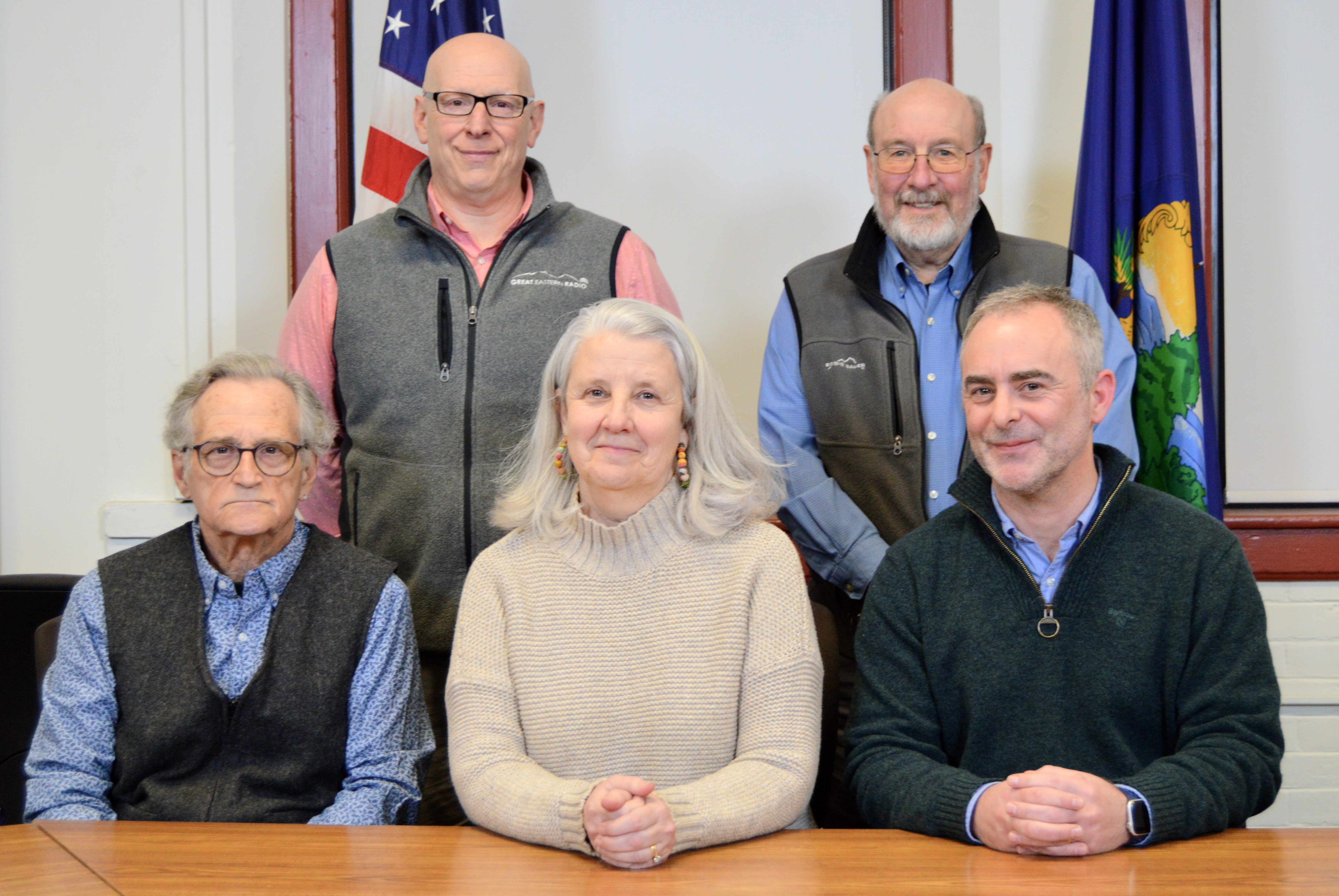 A photo of the five members of the Brattleboro Selectboard.